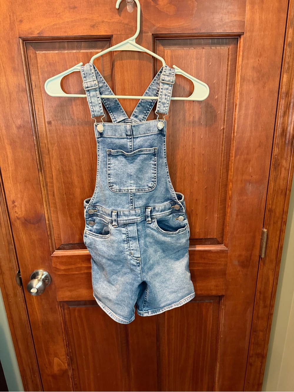 Crewcuts Light Blue Denim Short Overalls for Kids